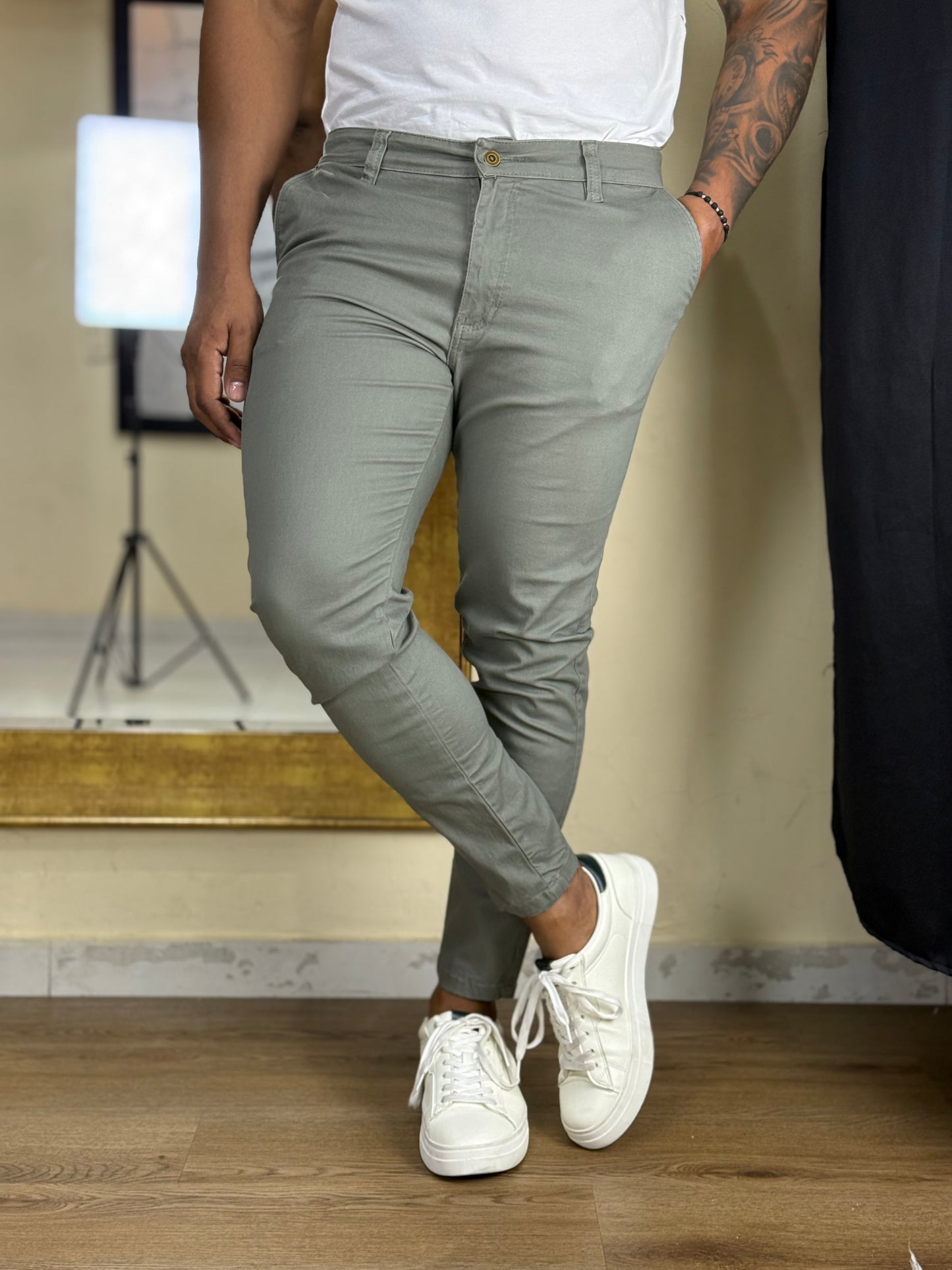 Pitbull Wear Pantalon Drill Hombre Slim Fit Algodón