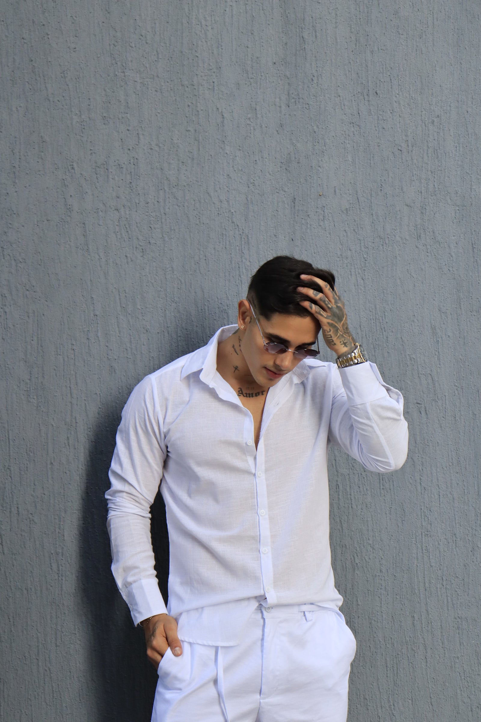 Camisa Lino Manga Larga