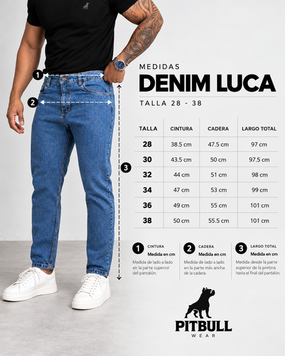 Pitbull Wear Jean Slim Fit Hombre Denim Luca Algodón Rigido