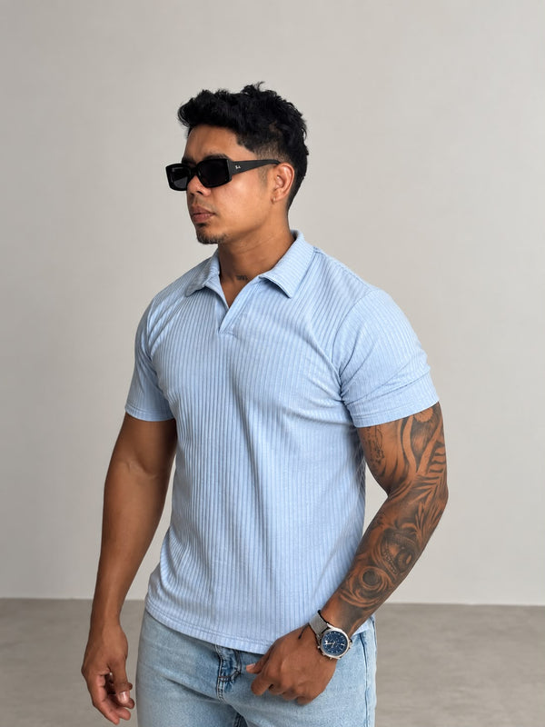 Pitbull Wear Camiseta Polo Rib Hombre Algodón Stretch Fit Ajustado