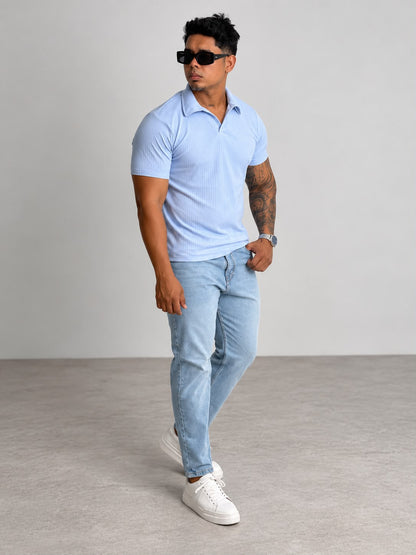 Pitbull Wear Camiseta Polo Rib Hombre Algodón Stretch Fit Ajustado